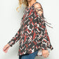 Cold Shoulder Top with Tie - Southern Sassy Boutique