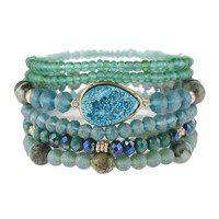 Image: Crystal Bead Bracelet Turquoise | Southern Sassy Boutique