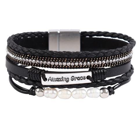 Amazing Grace Leather Bracelet - Southern Sassy Boutique