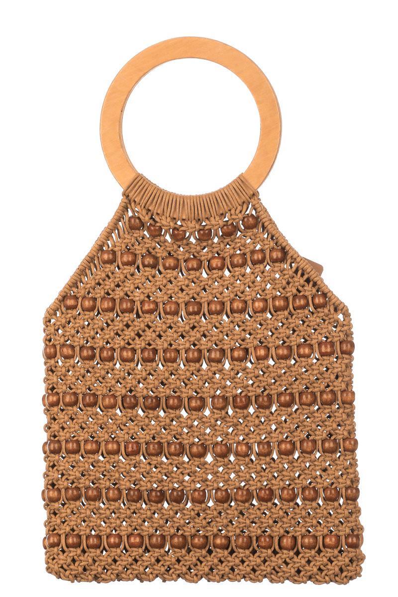 Image: Braided and Beaded Handbag Tan | Southern Sassy Boutique