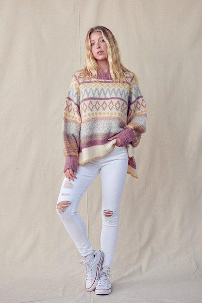 Fair Isle Knit Pullover - Southern Sassy Boutique