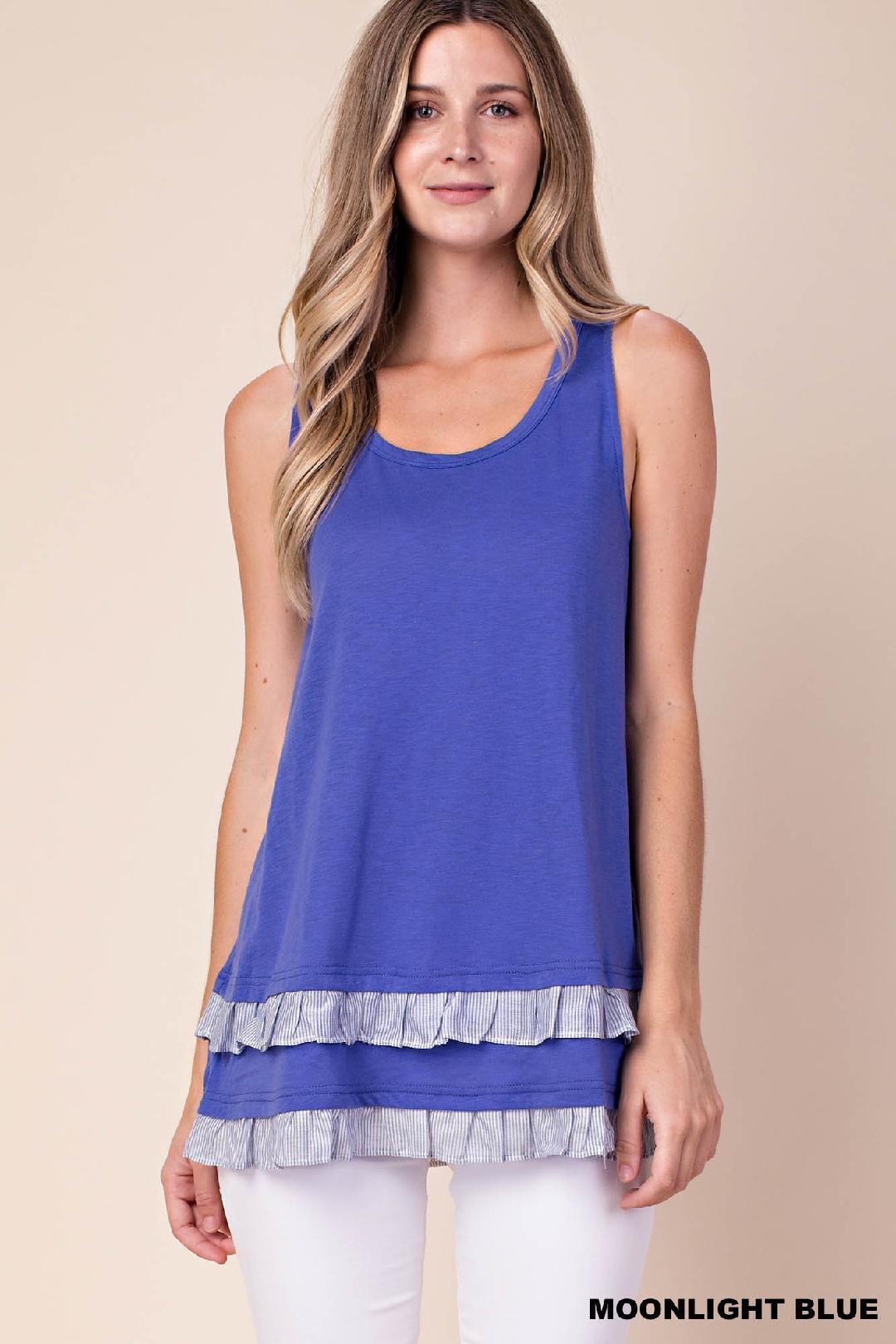 Image: Ruffled Top Moonlight blue | Southern Sassy Boutique