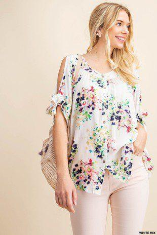 Image: Floral Print Top White Floral | Southern Sassy Boutique