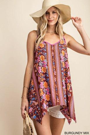 Floral Print Tank Top - Southern Sassy Boutique