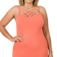 Image: Lattice Detail Curvy Cami Deep Coral | Southern Sassy Boutique
