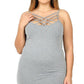 Image: Lattice Detail Curvy Cami Heather Grey | Southern Sassy Boutique