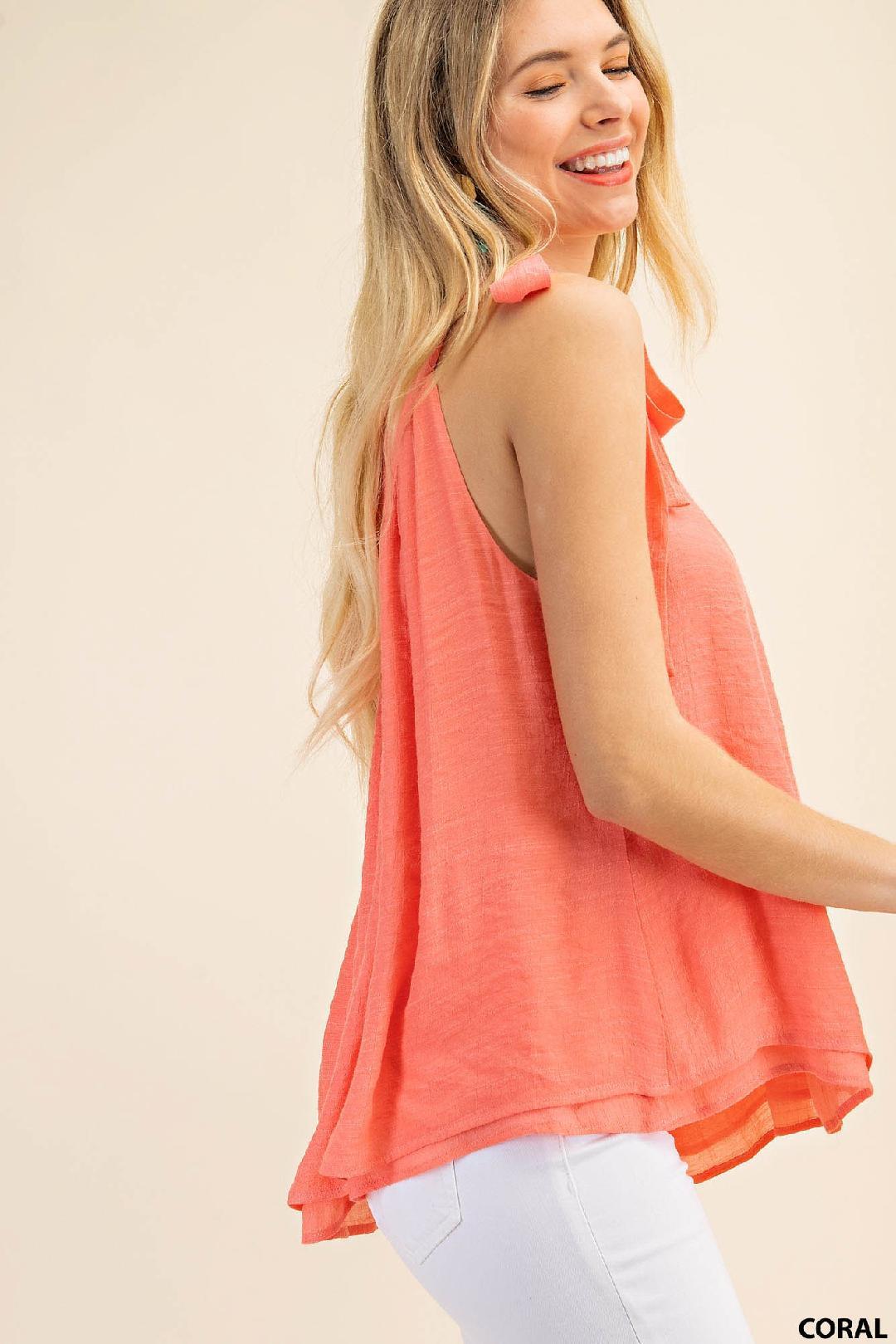 One Shoulder Bow Tie Top - Southern Sassy Boutique