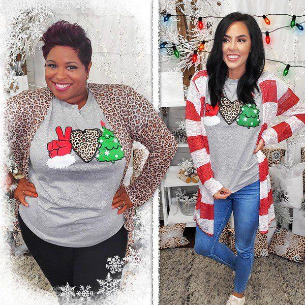 Peace Love Christmas Tree Tee. - Southern Sassy Boutique