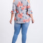 Floral Print Cold Shoulder Knit Top - Southern Sassy Boutique