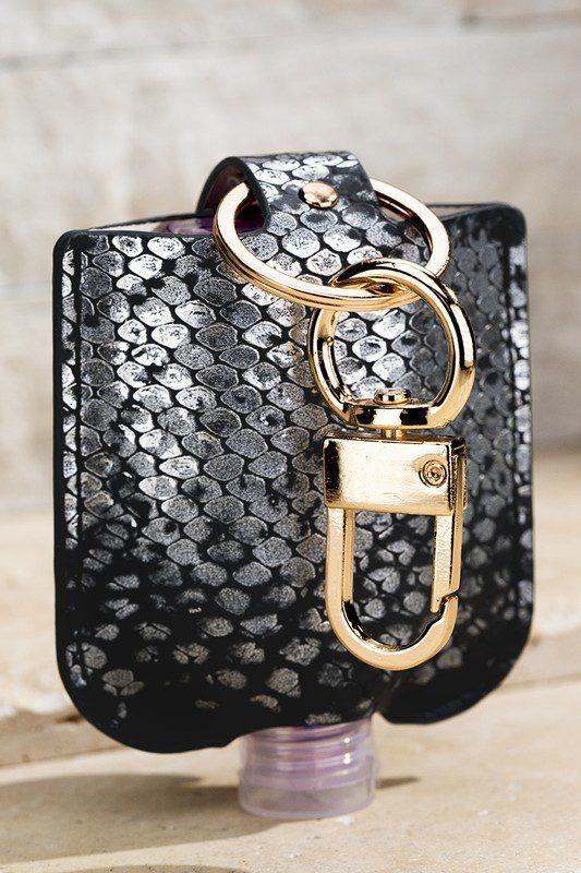 Image: Faux Leather Hand Sanitizer Case Black | Southern Sassy Boutique