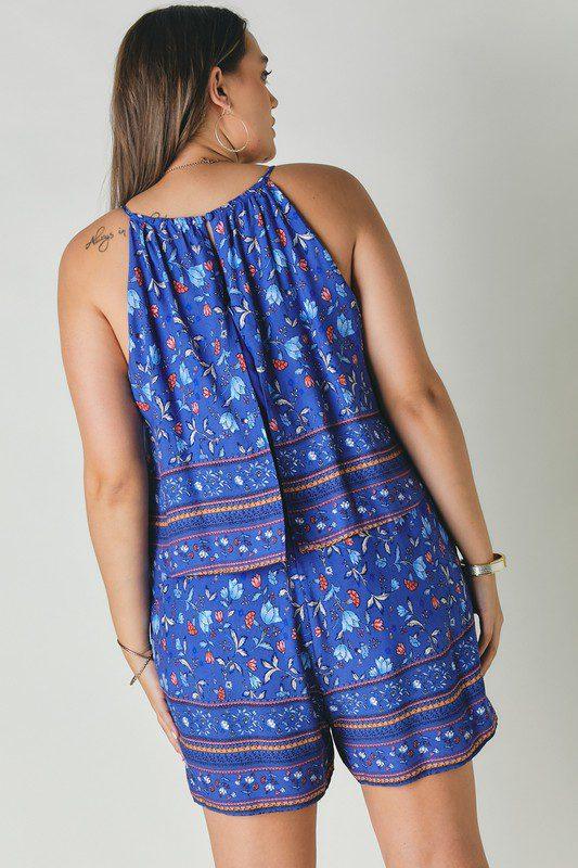 Printed Halter Romper - Southern Sassy Boutique