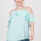 Cold Shoulder Ruffle Top - Southern Sassy Boutique