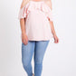 Image: Cold Shoulder Ruffle Top Blush | Southern Sassy Boutique