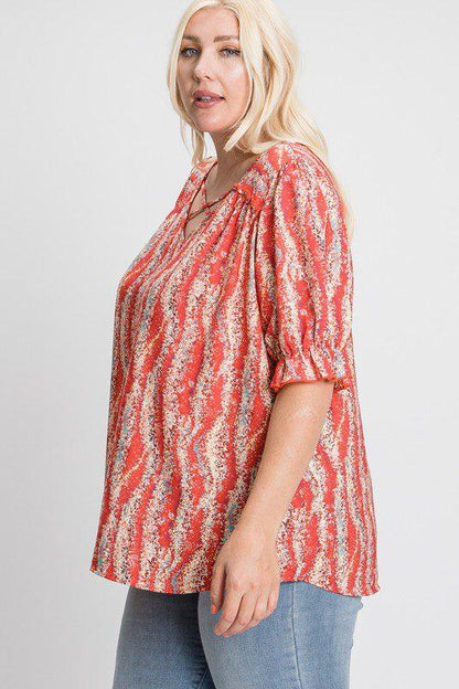 Floral Print Bubble Top - Southern Sassy Boutique