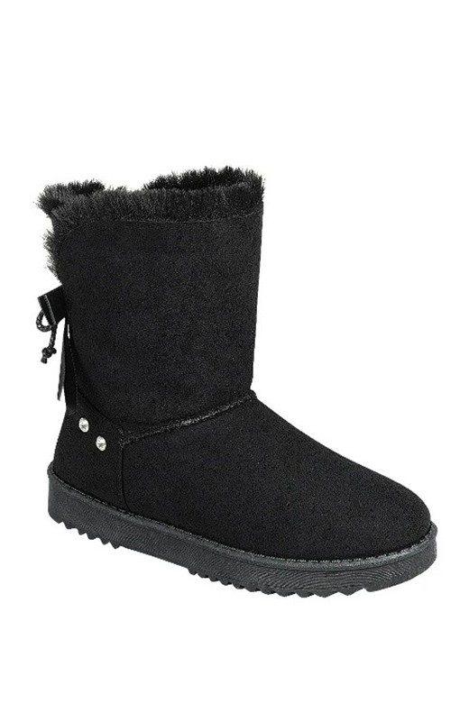 Image: Faux Fur Rhinestone Slip on Boots Black | Southern Sassy Boutique