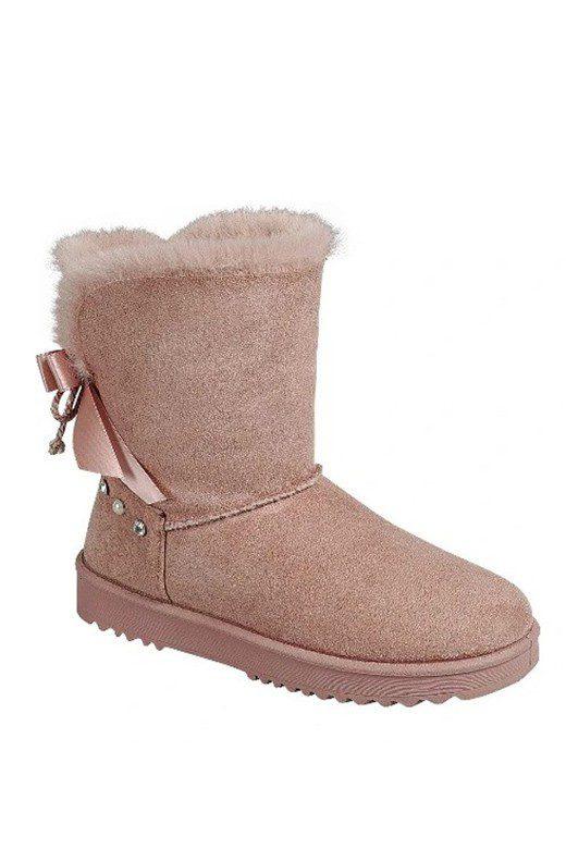 Image: Faux Fur Rhinestone Slip on Boots Pink | Southern Sassy Boutique