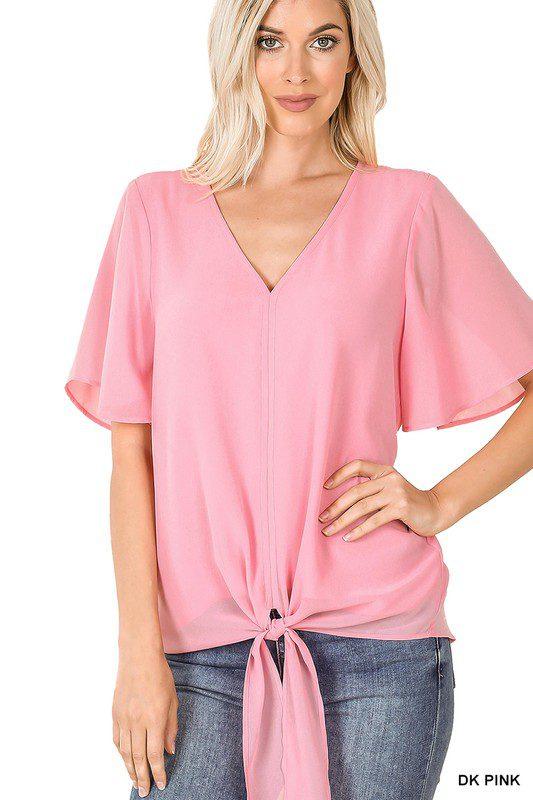 Image: Curvy Double Layer Chiffon Top Eggplant | Southern Sassy Boutique