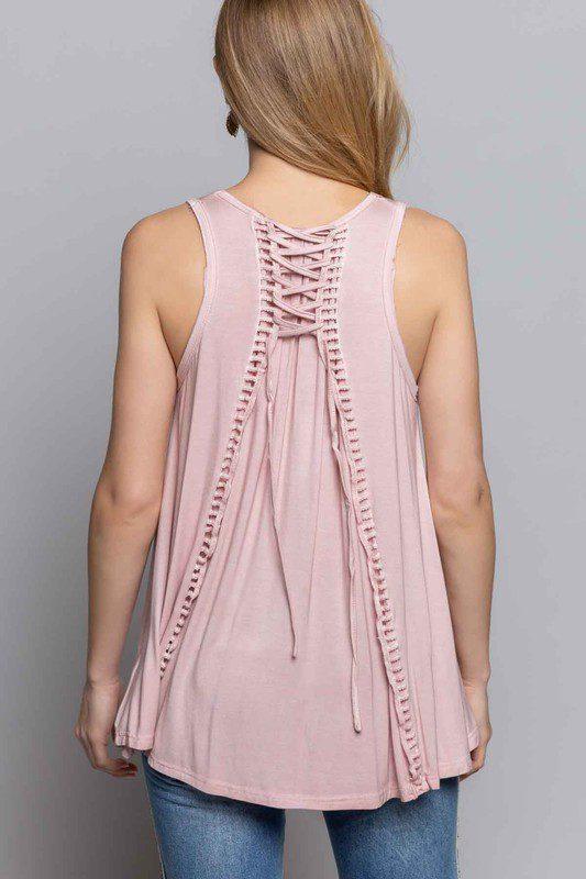 Baby Doll Back Lace & Tie Tank - Southern Sassy Boutique