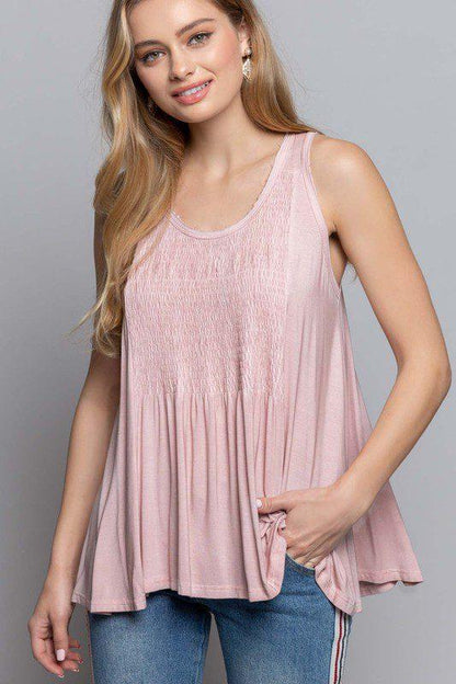 Image: Soft Babydoll Back Tie Top Pink | Southern Sassy Boutique