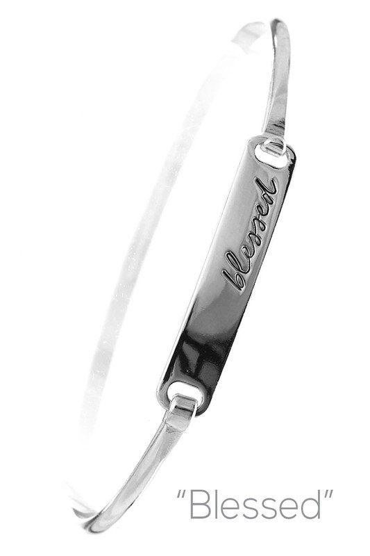 Image: Blessed Message Hook Bracelet Silver | Southern Sassy Boutique