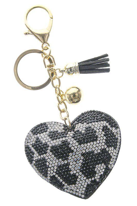 Image: Puffy Heart Key Chain Black | Southern Sassy Boutique