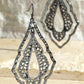 Image: Double Diamond Shape Filigree Drop Earrings Hematite | Southern Sassy Boutique