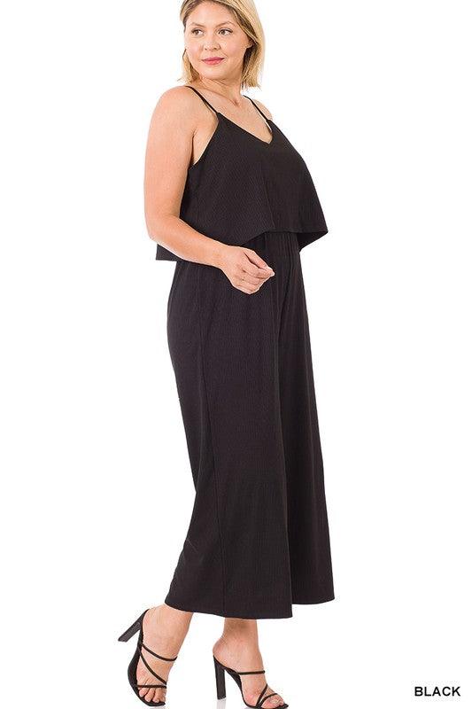 Curvy Ribbed Jumpsuit - Southern Sassy Boutique