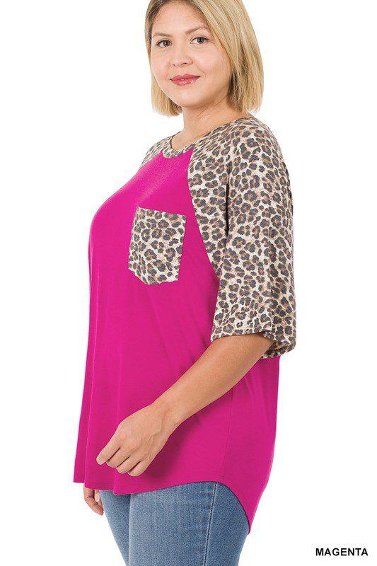 Animal Print Raglan Knit Top - Southern Sassy Boutique