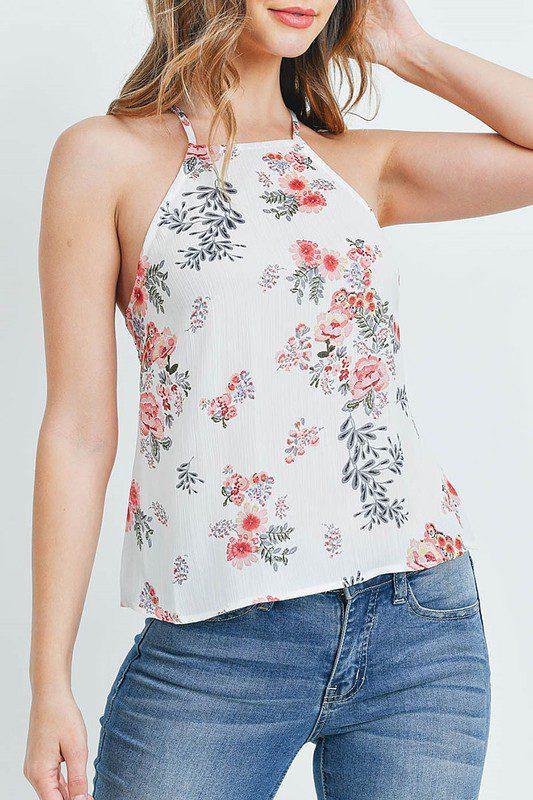 Halter Floral Top - Southern Sassy Boutique