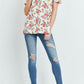 Image: Cold Shoulder Crisscross Top Ivory/Red | Southern Sassy Boutique