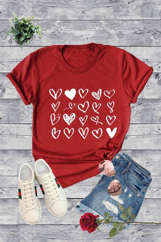 Cute Heart Valentine Graphic Tee - Southern Sassy Boutique