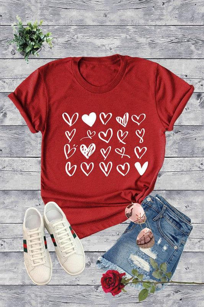 Cute Heart Valentine Graphic Tee - Southern Sassy Boutique