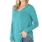 Long Sleeve Basic V-Neck Top - Southern Sassy Boutique