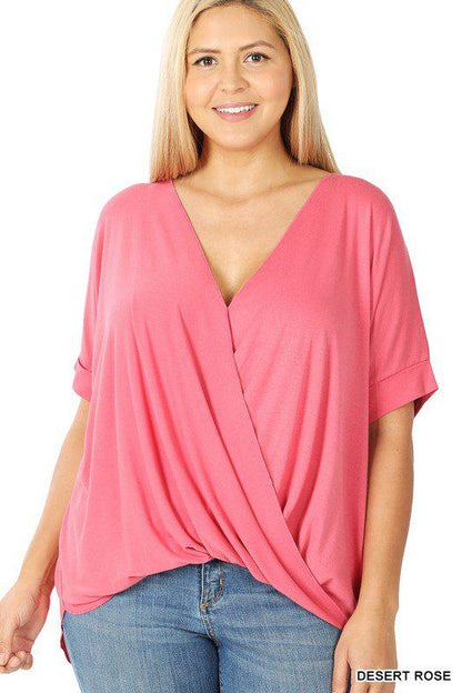 Image: Curvy 3/4 Sleeve Knit Top Desert Rose | Southern Sassy Boutique