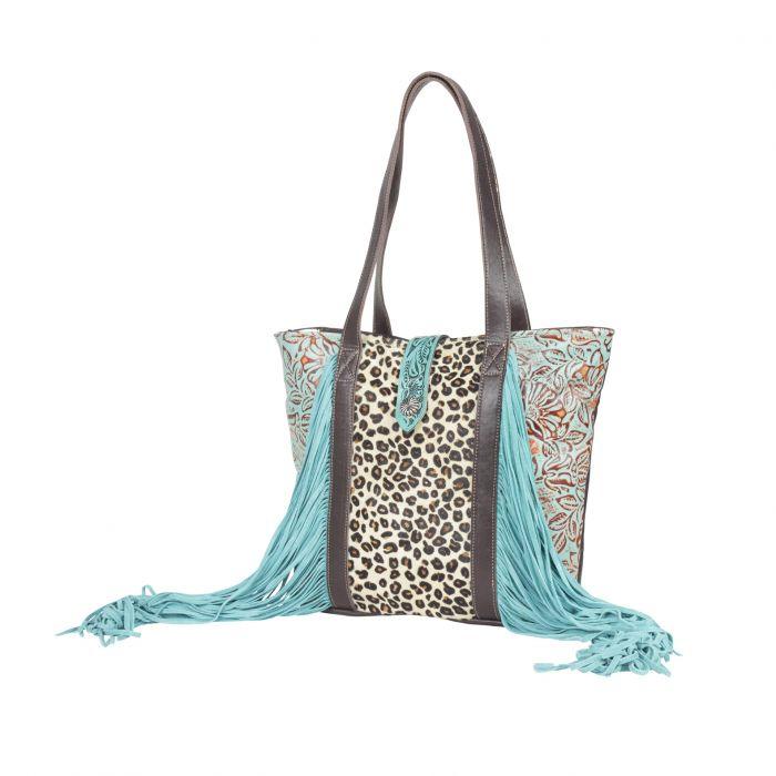 Ocean Current Leather And Hairon Handbag - Southern Sassy Boutique