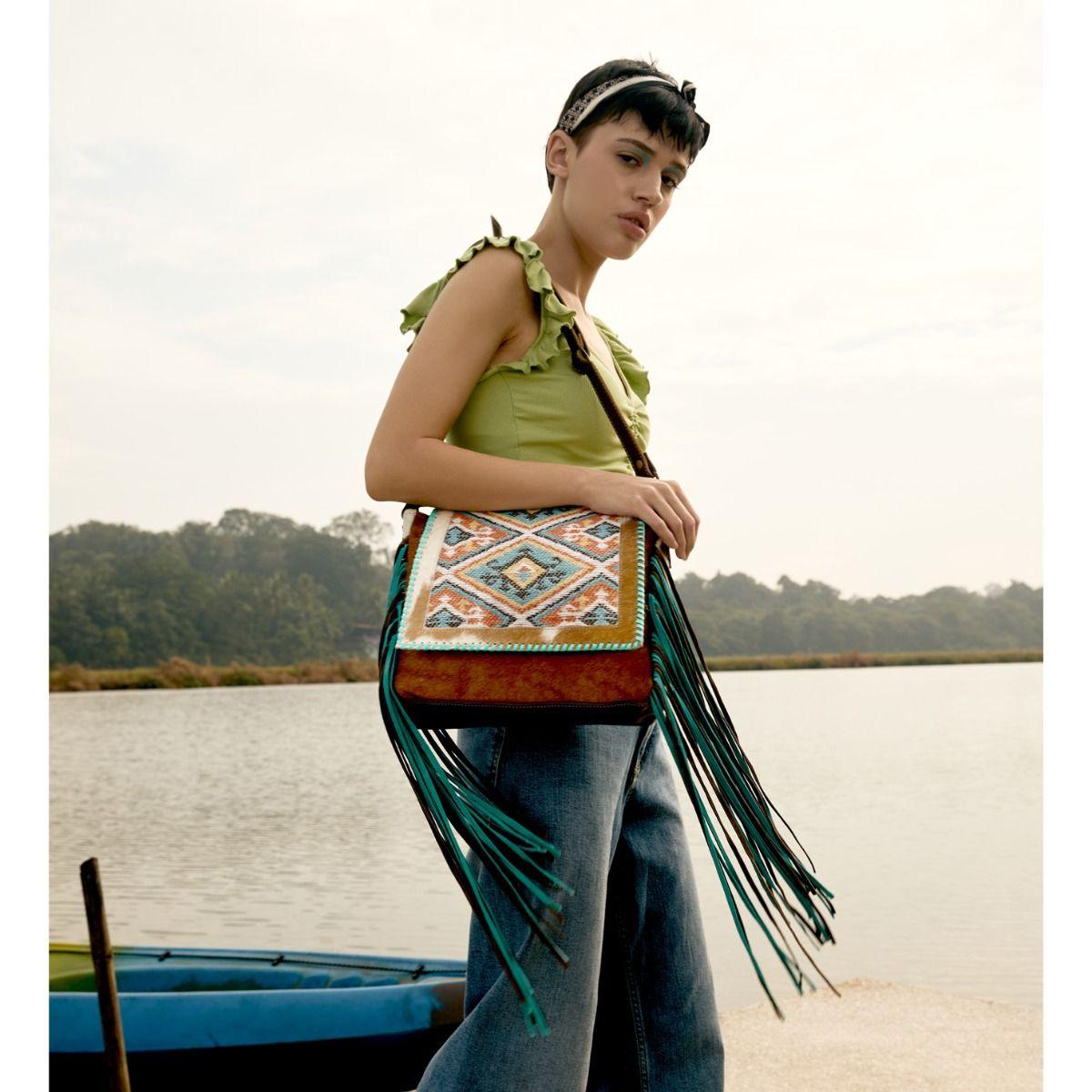 Rangoli Leather & Hairon Bag - Southern Sassy Boutique