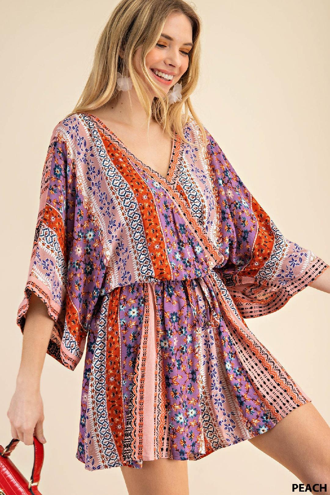 Boho Print Romper - Southern Sassy Boutique