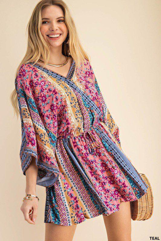 Boho Print Romper - Southern Sassy Boutique