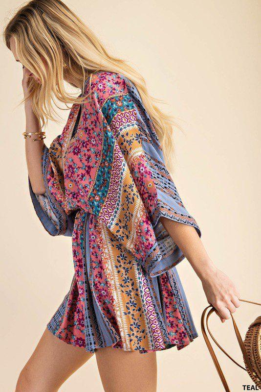 Boho Print Romper - Southern Sassy Boutique