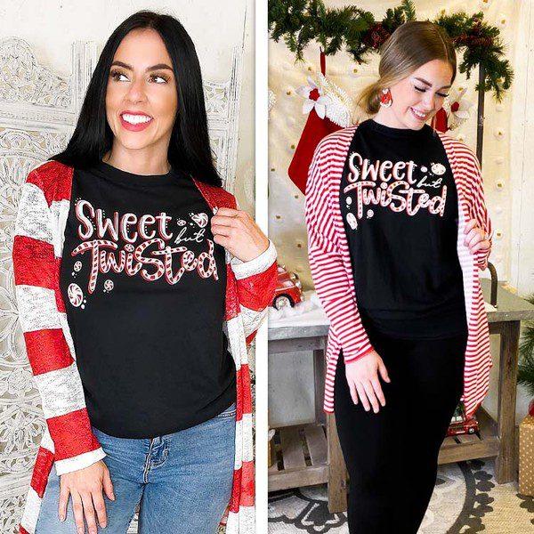 Sweet But Twisted Christmas Tee. - Southern Sassy Boutique