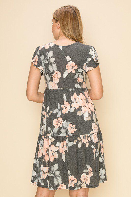 Floral Print Tiered Dress - Southern Sassy Boutique