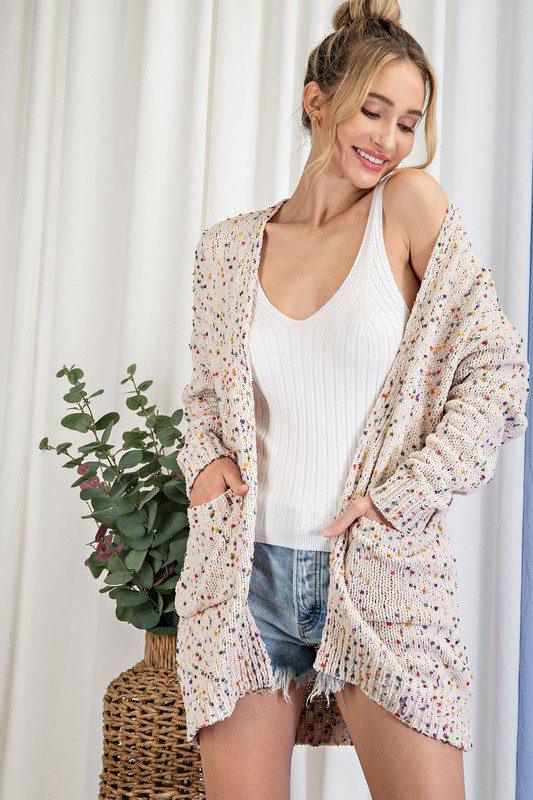Image: Speckled Knit Cardigan Oatmeal | Southern Sassy Boutique