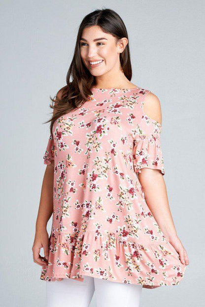 Peek-A-Boo Floral Printed Bell Sleeve Top - Southern Sassy Boutique