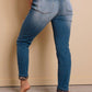 Distressed Animal Print Denim Jeans - Southern Sassy Boutique