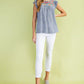Blue Flower Embroidered Top - Southern Sassy Boutique