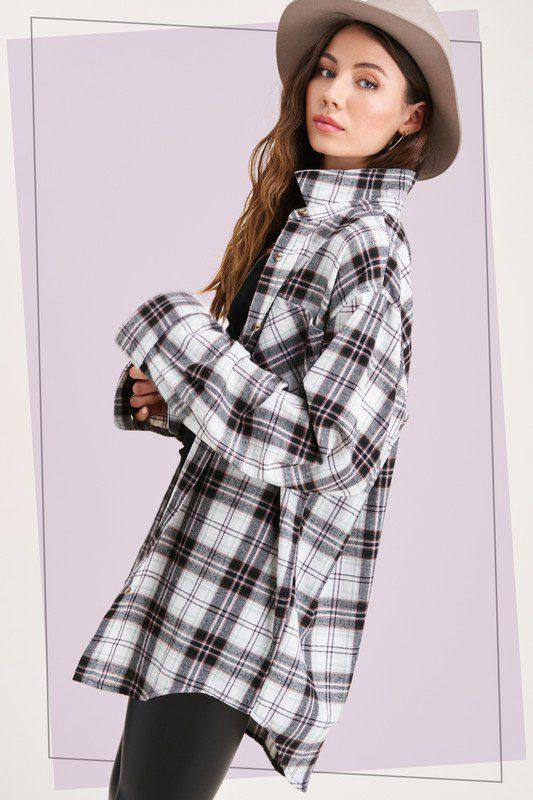 Button Down Flannel Shirt - Southern Sassy Boutique