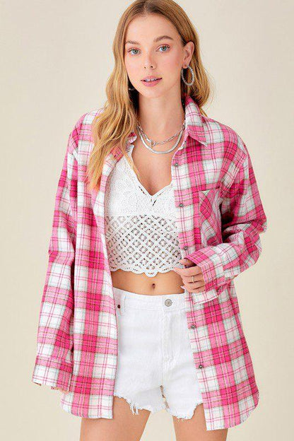 Button Down Flannel Shirt - Southern Sassy Boutique