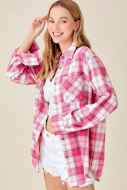 Image: Button Down Flannel Shirt Candy | Southern Sassy Boutique