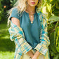 Button Down Linen Feel Flannel Top - Southern Sassy Boutique