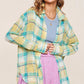 Button Down Linen Feel Flannel Top - Southern Sassy Boutique